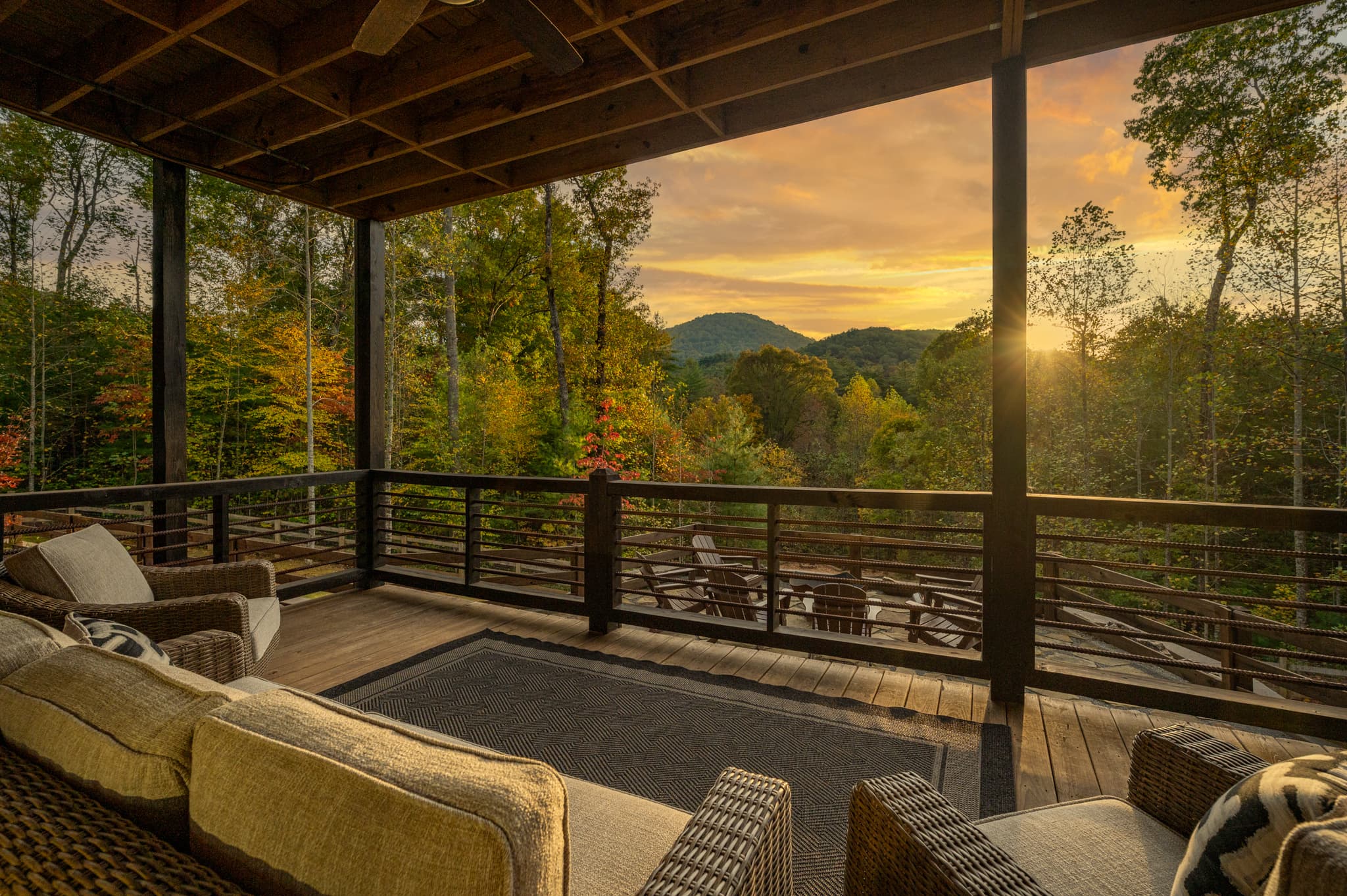 Sunset from the covered deck
