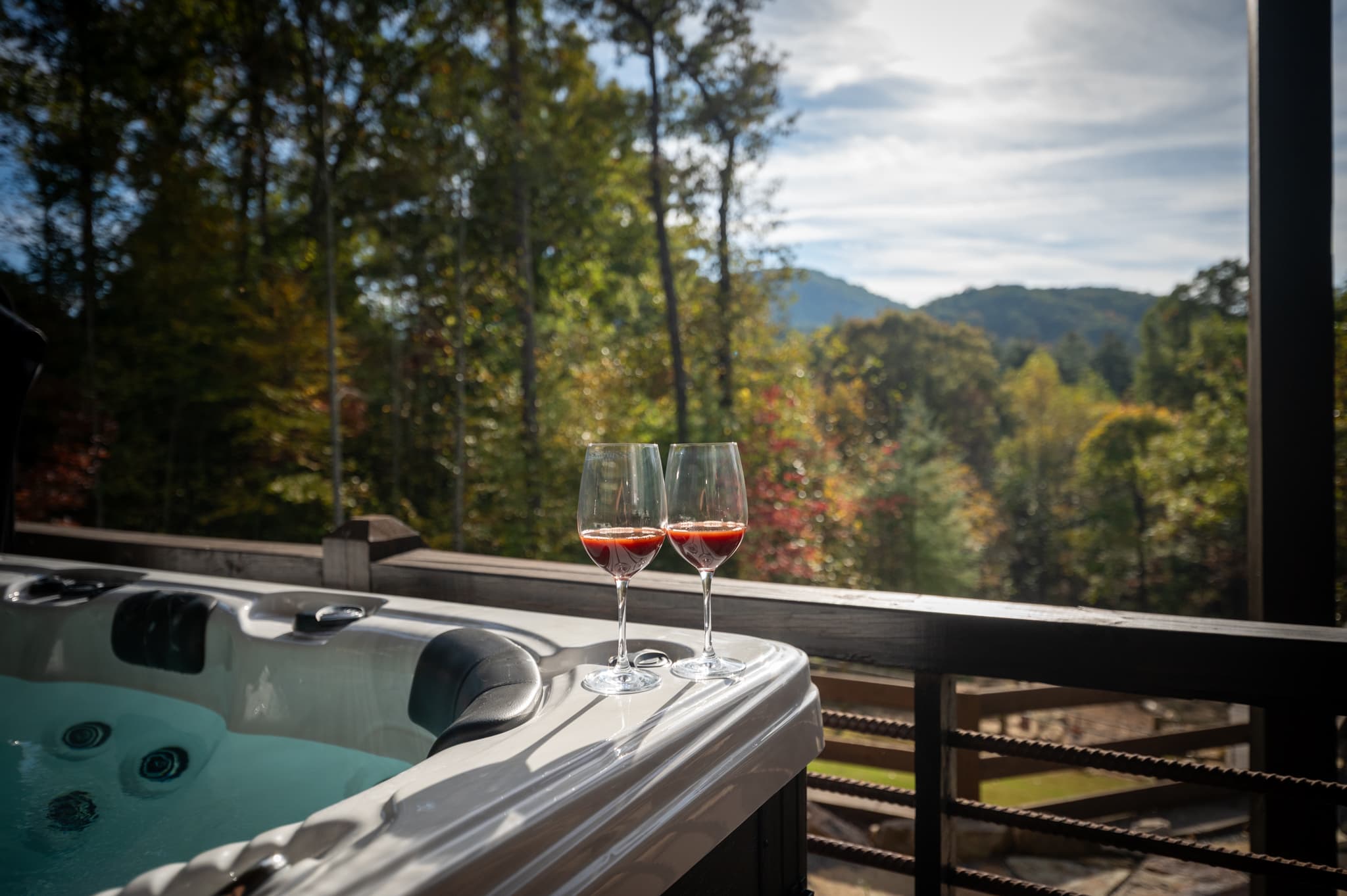 Hot tub at golden hour